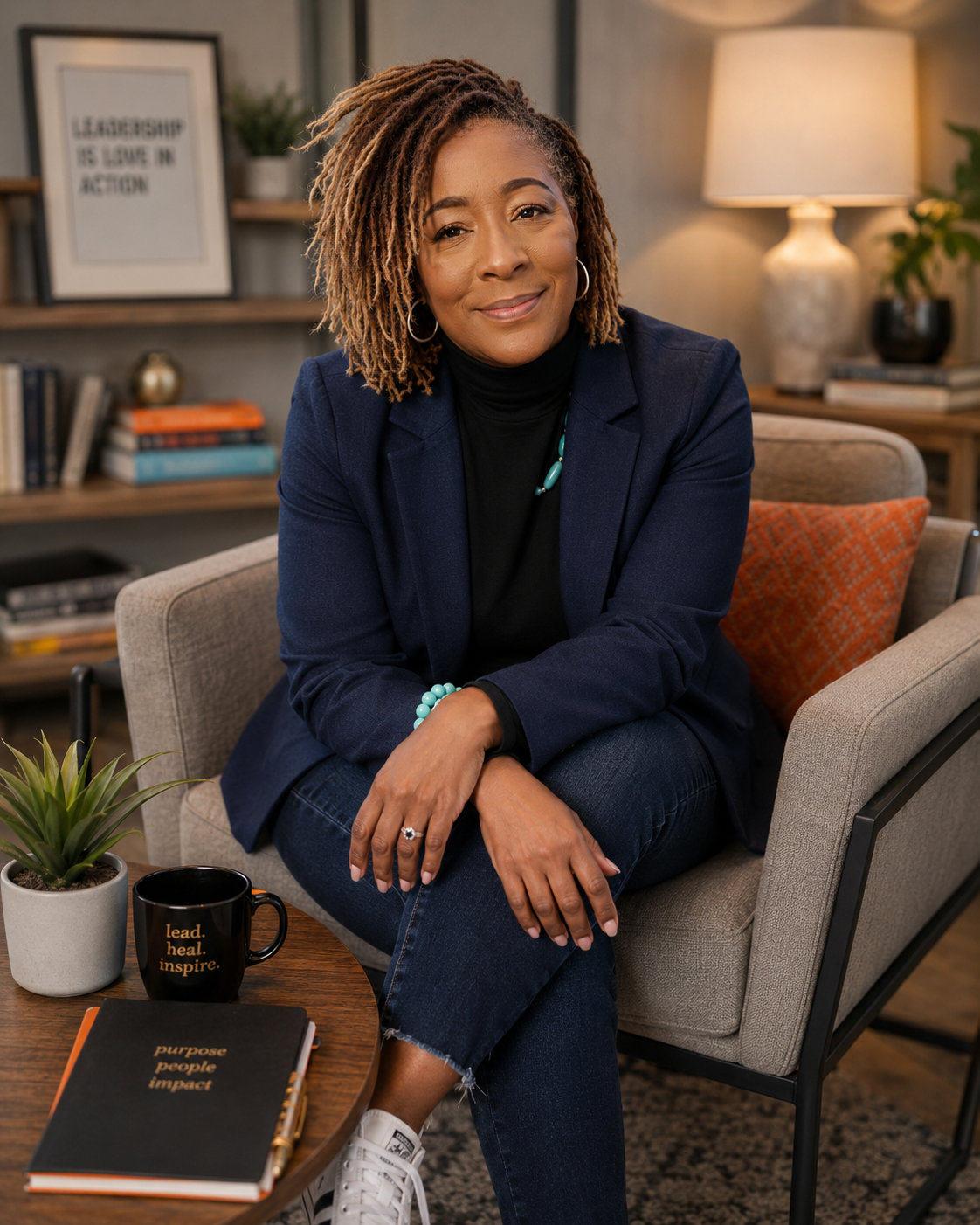 Dr. Ursula T. Wright seated in conversation